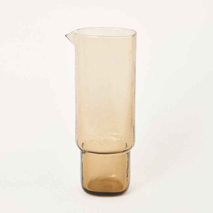 Handmade brown carafe with structured effect