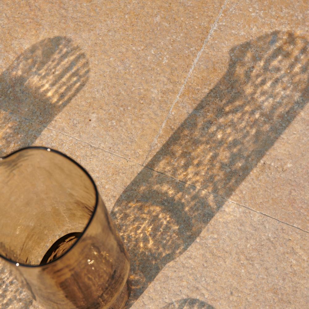 Shadow of hammered glass carafe brown