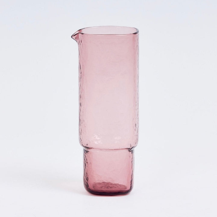 Minimalistic glass carafe mulberry pink