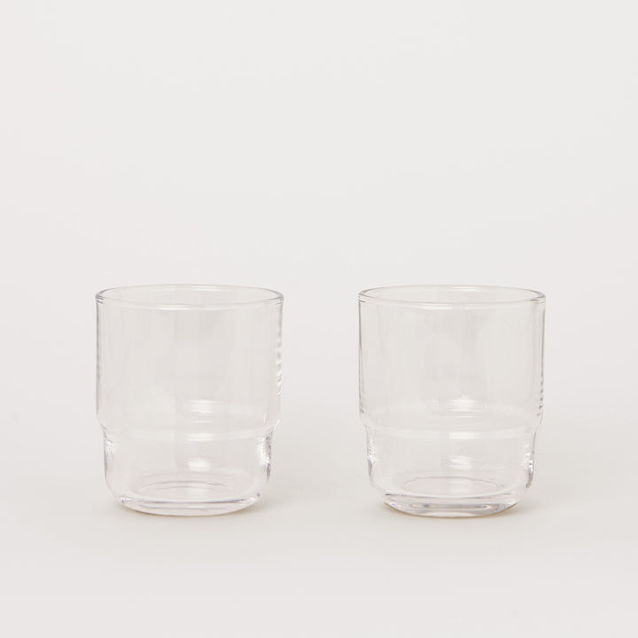 Set of 2 stackable glasses clear