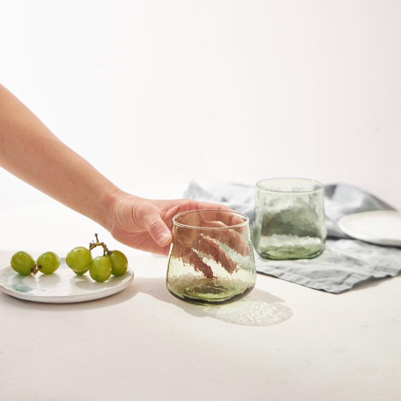 Modern olive green drinking glasses 